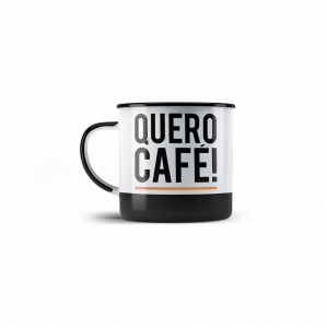 Caneca Esmaltada - Quero Café - 370ml