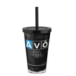 COPO CANUDO ACRÍLICO/PLÁSTICO AVÕ 550ML