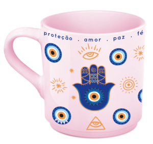 XÍCARA CAFÉ CERÂMICA ROSA OLHO GREGO 60ML