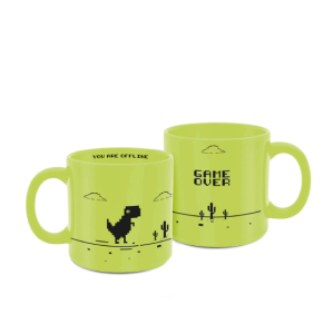 CANECA CHOLATE CERÂMICA VERDE DINO 330ML 
