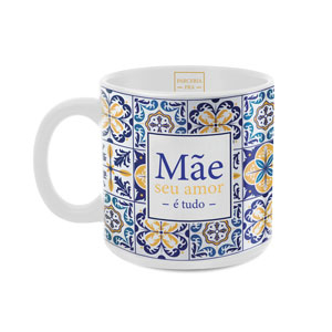 CANECA CHOCOLATE CERÂMICA FAMÍLIA PORTUGUESA 330ML