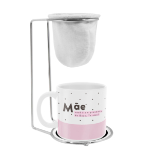 KIT CAFÉ PORCELANA 100ML MÃE POÁ