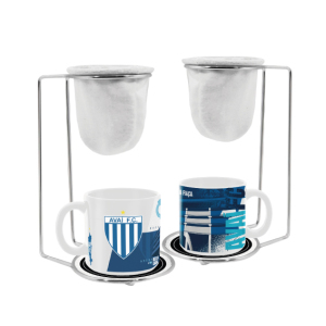 KIT CAFÉ C/ COADOR CERÃMICA AVAÍ F.C 100ML 