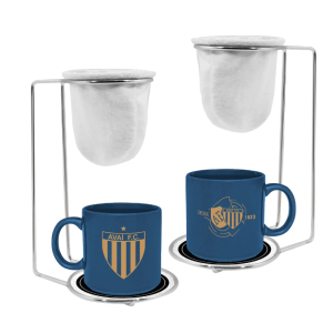 KIT CAFÉ C/ COADOR CERÃMICA AVAÍ F.C 100ML 