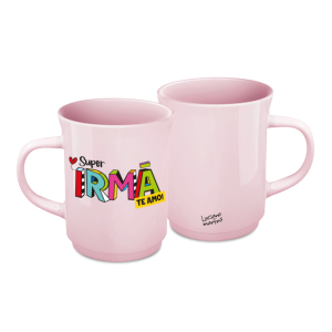 CANECA AMERICANA 220ML ROSA IRMÃ L.M.
