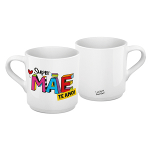 XÍCARA CAFÉ CERÂMICA BRANCA 60ML MÃE L.M.