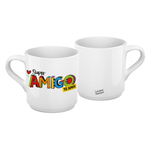 XÍCARA CAFÉ CERÂMICA BRANCA 60ML AMIGO L.M.