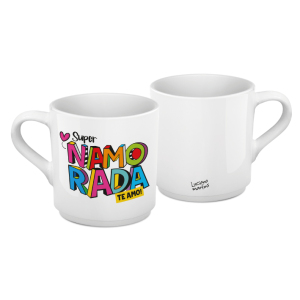 XÍCARA CAFÉ CERÂMICA BRANCA 60ML NAMORADA L.M.