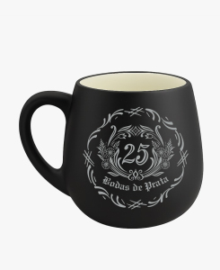 CANECA BALL 440ML PRETA CLASSIC PRATA - PAR